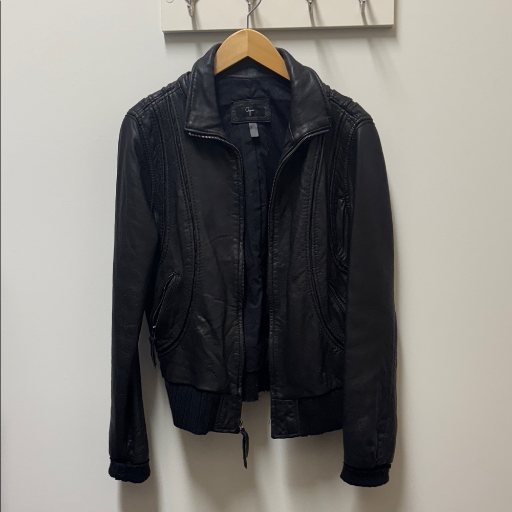 Aqua Women's Sleek Black Leather Jacket